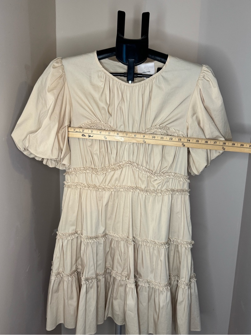 Cinq a Sept Women's Sirrina Puff Sleeve Cotton Blend Minidress Size 10 Blush - Picture 6 of 8